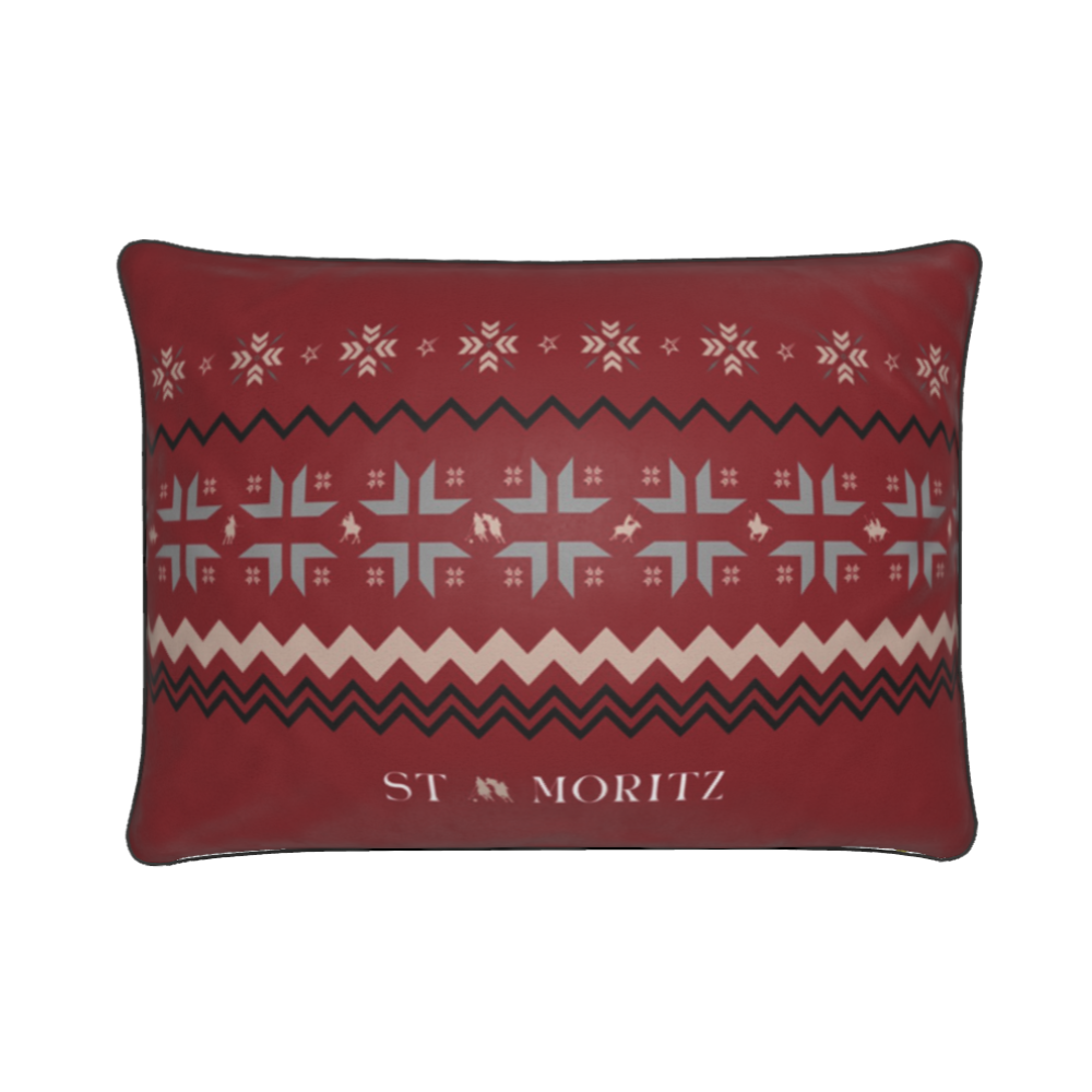 St Moritz Cushions, Soft Velvet Snow Polo Theme