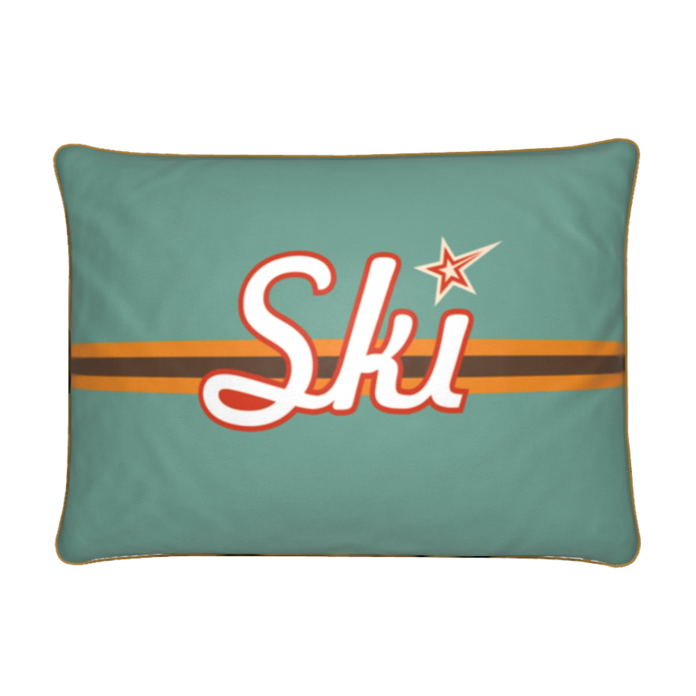 SKI Themed Soft Velvet Chalet Cushions