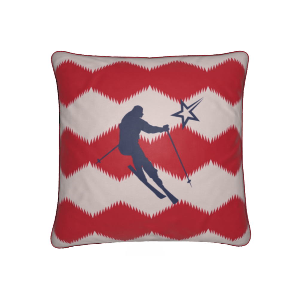 Colorado Navy and Red with Stars and Stripes Chalet Cushion