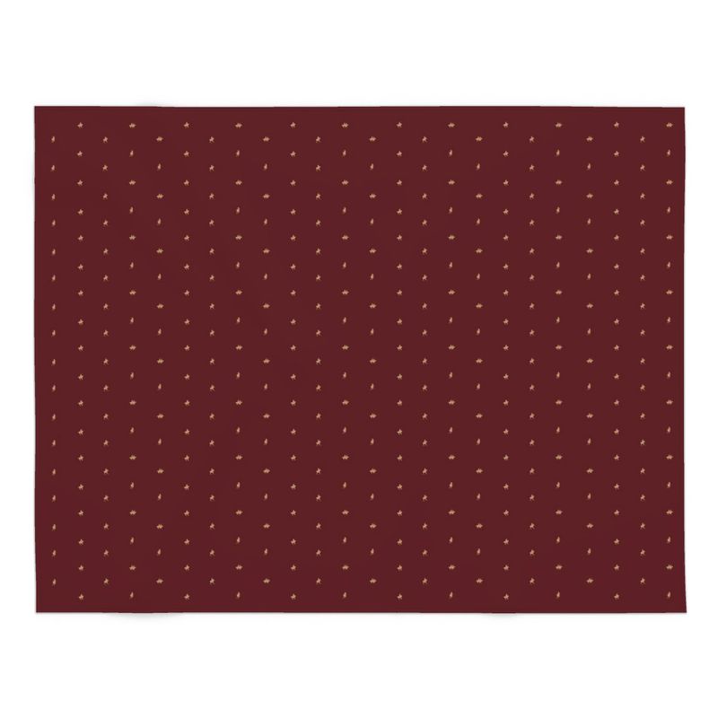 St Moritz Snow Polo Themed Tablecloth in Burgundy and Gold