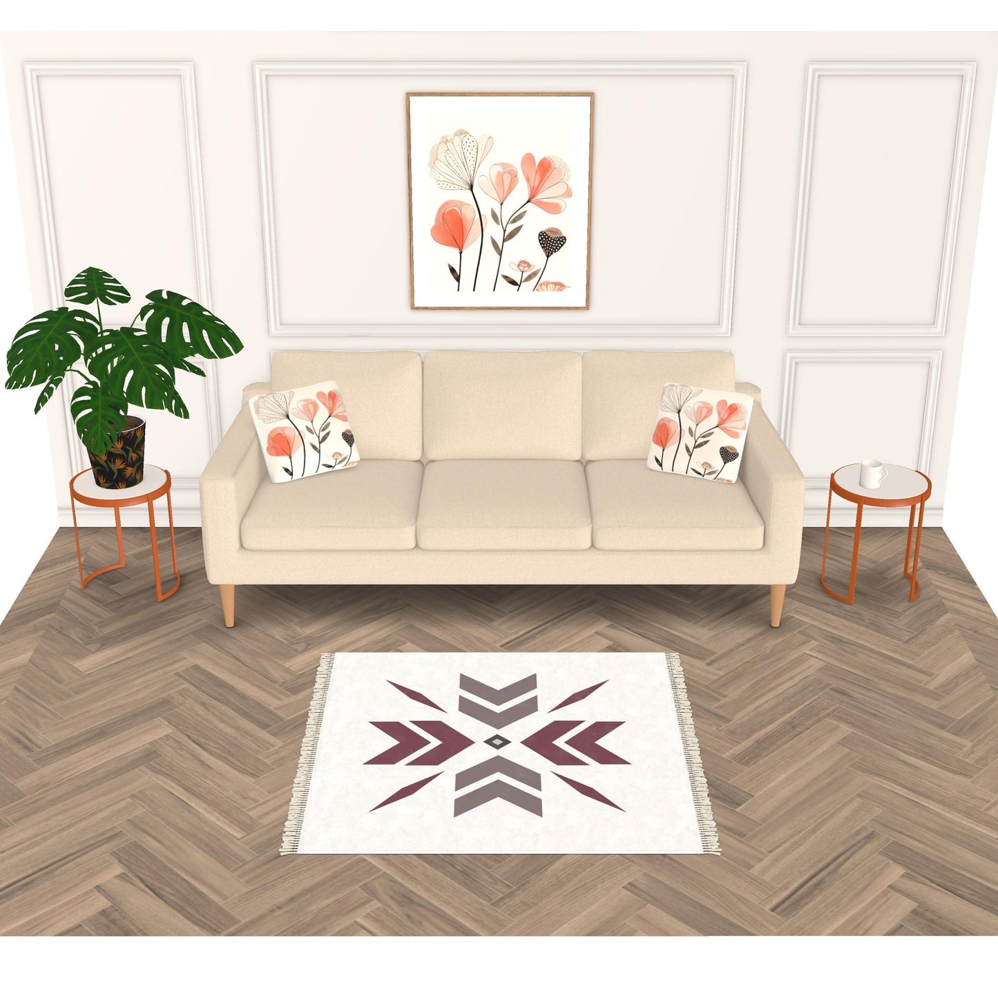 Burgundy Snowflake Chalet Rugs