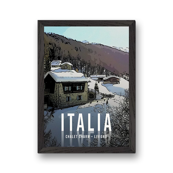 Custom travel artwork print designed for a chalet interior by Chalet Perfect