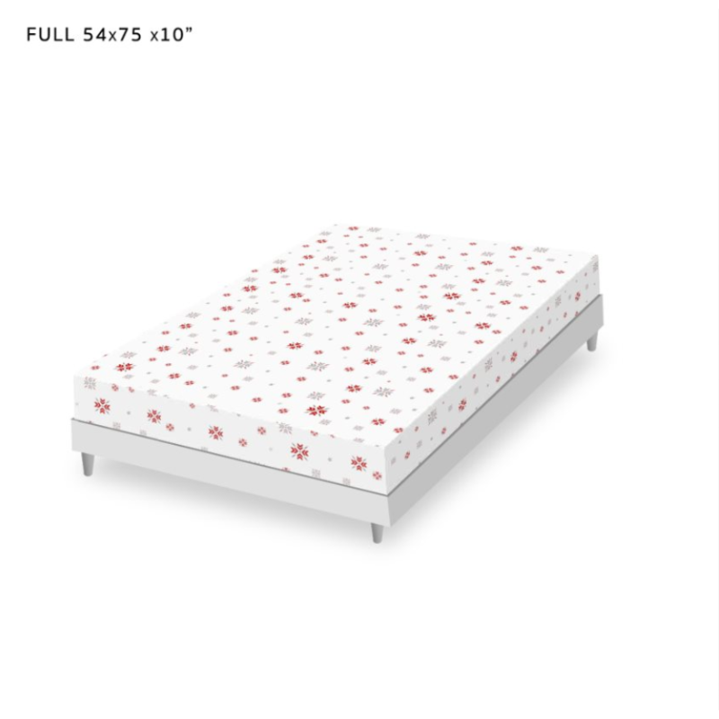 Fitted Sheets Snowflake Themed, White, Red and Silver