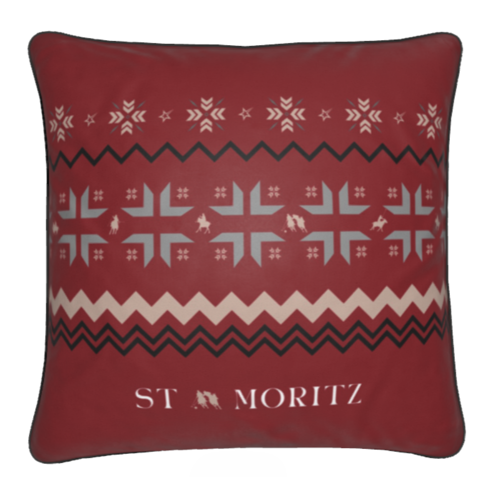 St Moritz Cushions, Soft Velvet Snow Polo Theme