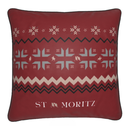 St Moritz Cushions, Soft Velvet Snow Polo Theme