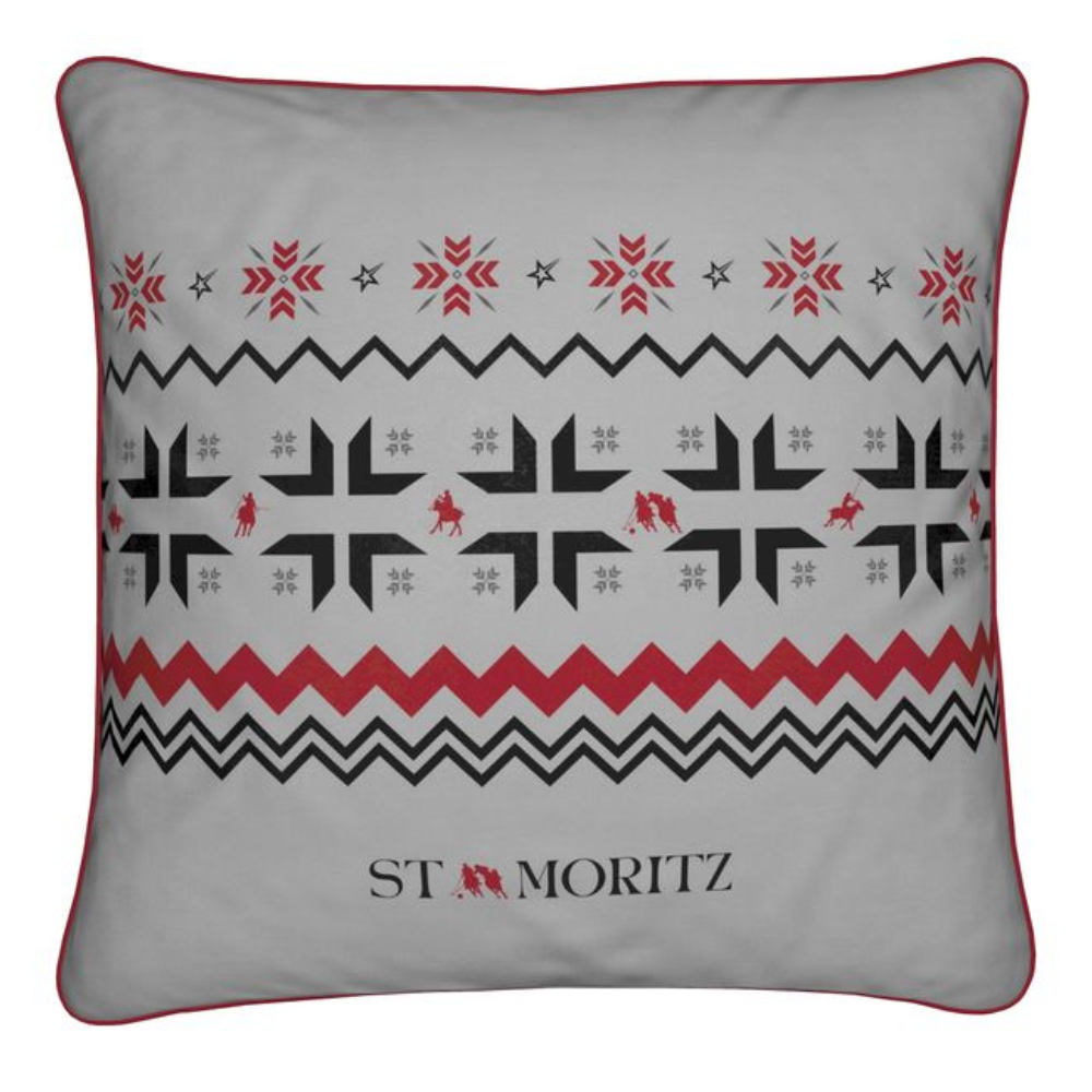 St Moritz Snow Polo Soft Velvet grey Cushion