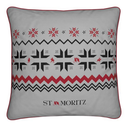 St Moritz Snow Polo Soft Velvet grey Cushion