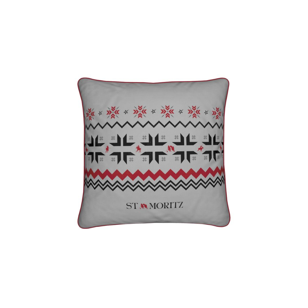 St Moritz Snow Polo Soft Velvet grey Cushion
