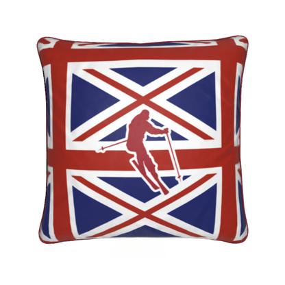 Brit Themed Red, White and Blue Soft Velvet Chalet Cushion