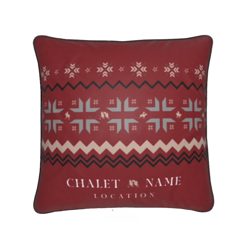 Snow Polo Themed Velvet Cushion