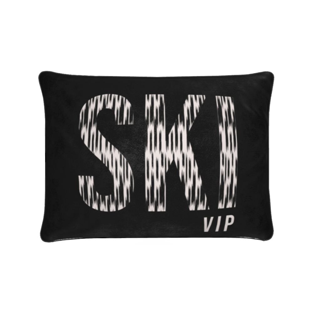 SKI VIP Black Velvet Luxury Designer Chalet Cushion