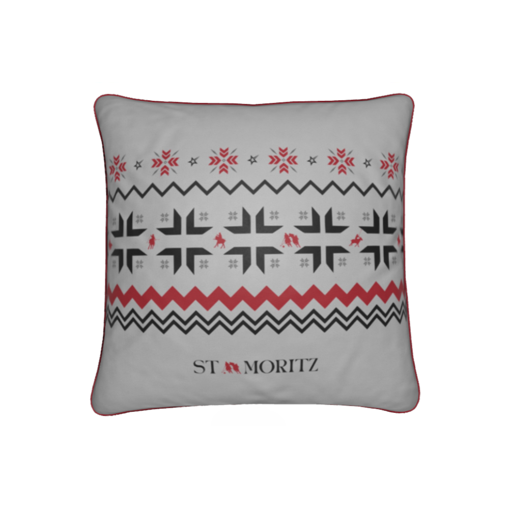 St Moritz Snow Polo Soft Velvet grey Cushion