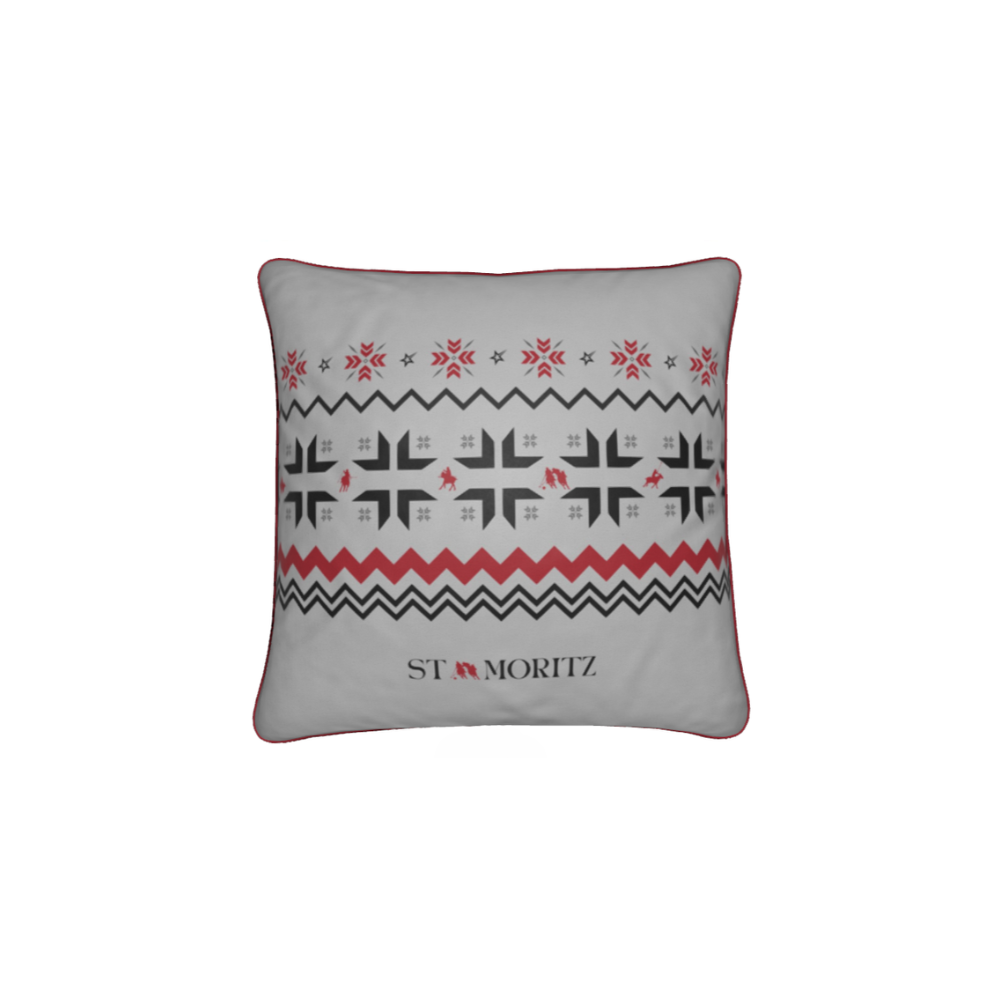 St Moritz Snow Polo Soft Velvet grey Cushion