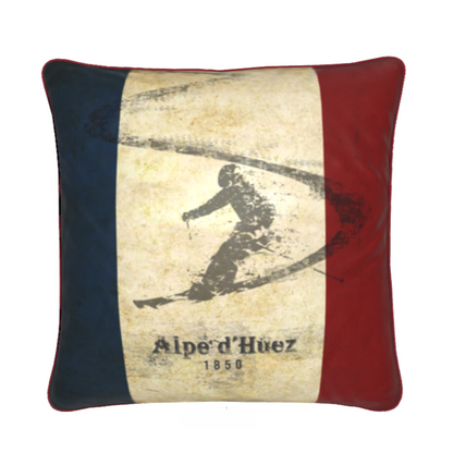 Alpe d'Huez,Vintage French Chalet Cushion