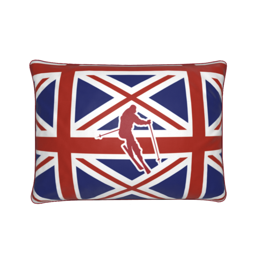 Brit Themed Red, White and Blue Soft Velvet Chalet Cushion