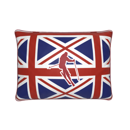 Brit Themed Red, White and Blue Soft Velvet Chalet Cushion