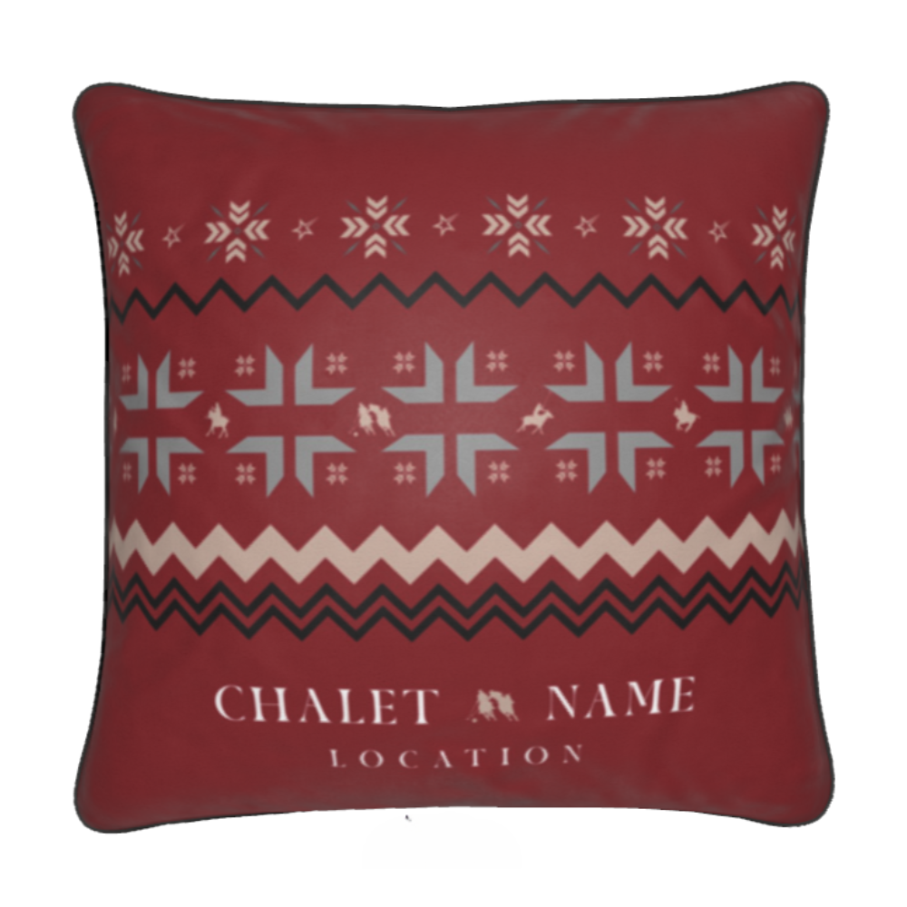 Snow Polo Themed Velvet Cushion