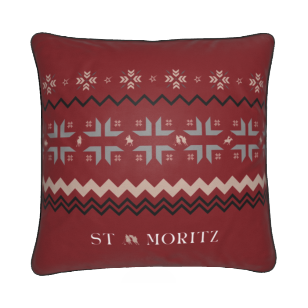 St Moritz Cushions, Soft Velvet Snow Polo Theme