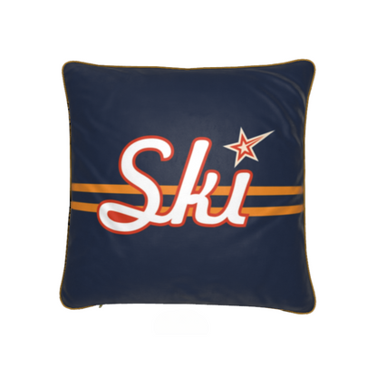 Coussin décoratif en velours doux sur le thème du ski à Niseko 