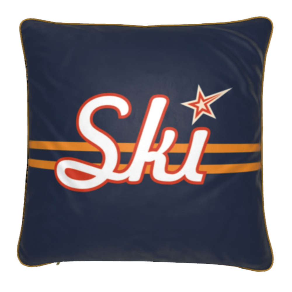 Coussin décoratif en velours doux sur le thème du ski à Niseko 
