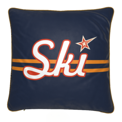 Coussin décoratif en velours doux sur le thème du ski à Niseko 