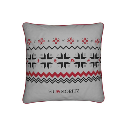 St Moritz Snow Polo Soft Velvet grey Cushion