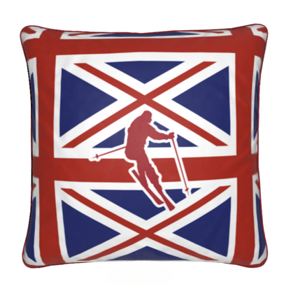 Brit Themed Red, White and Blue Soft Velvet Chalet Cushion