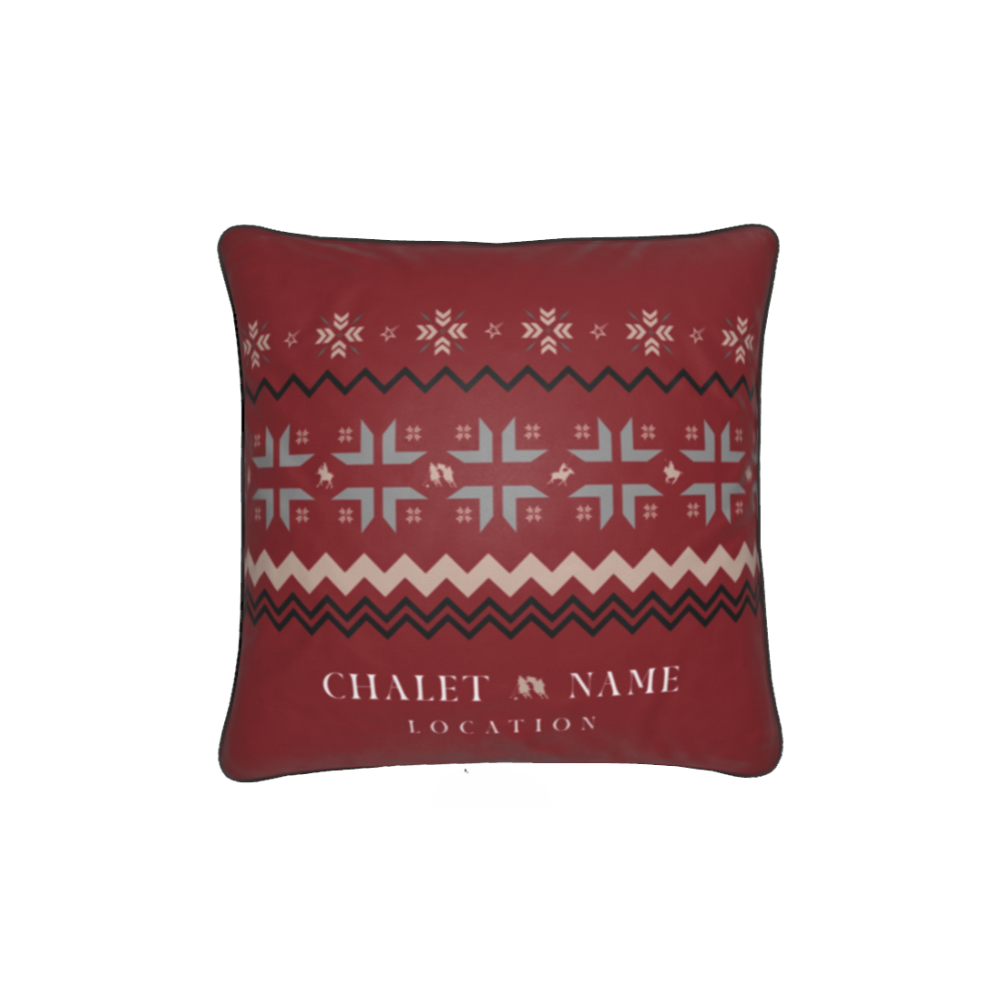 Snow Polo Themed Velvet Cushion