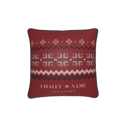 Snow Polo Themed Velvet Cushion