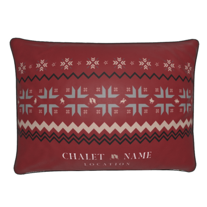St Moritz Snow Polo Cushion Burgundy Velvet Rectangle