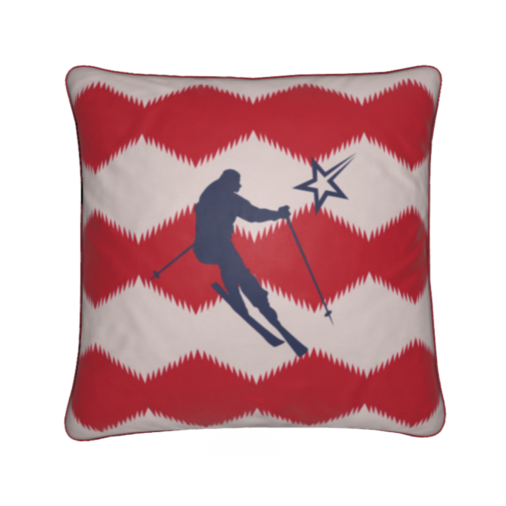 Colorado Navy and Red with Stars and Stripes Chalet Cushion