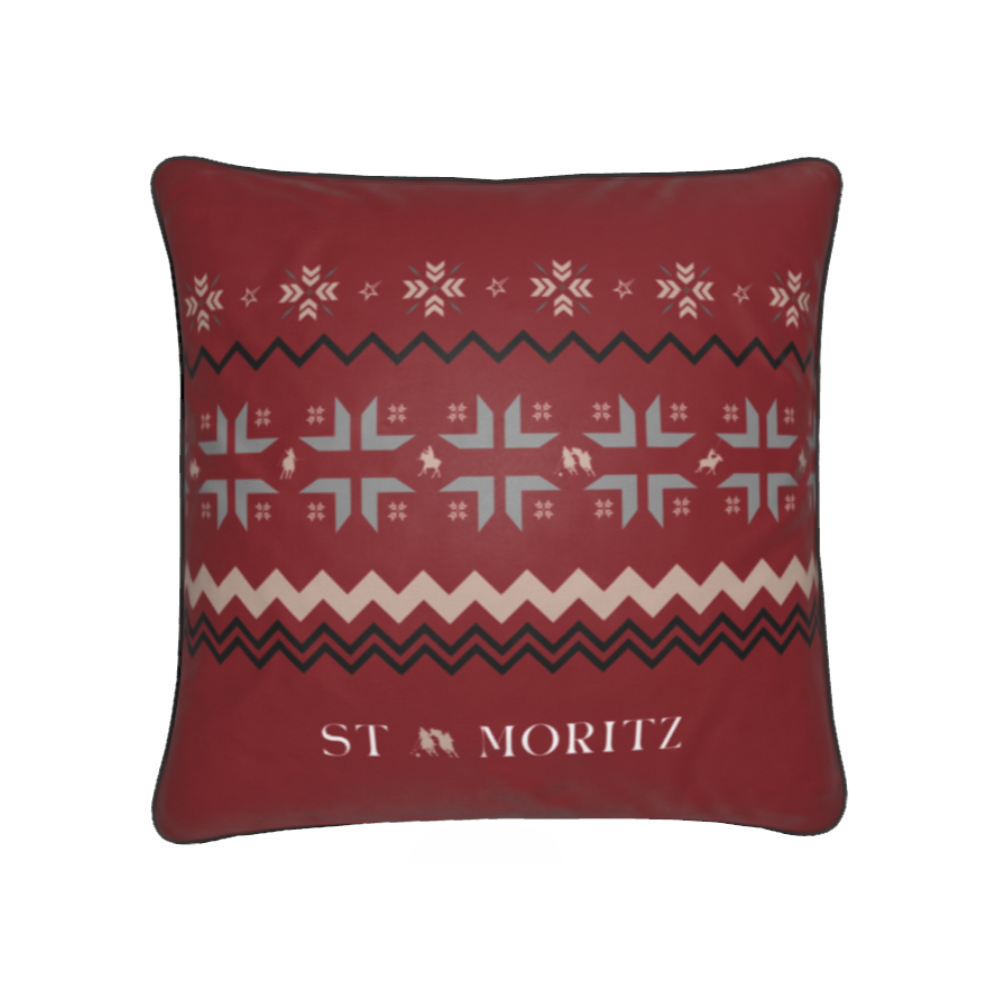 St Moritz Cushions, Soft Velvet Snow Polo Theme
