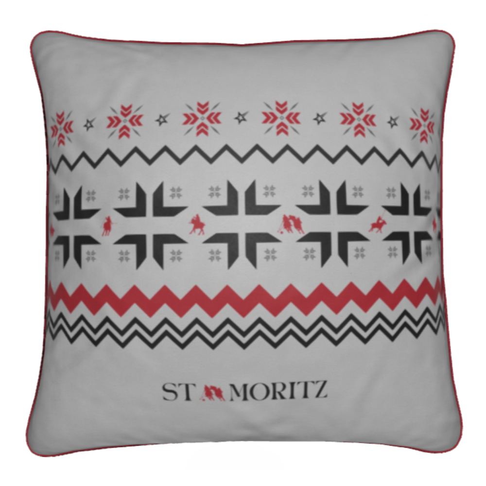 St Moritz Snow Polo Soft Velvet grey Cushion