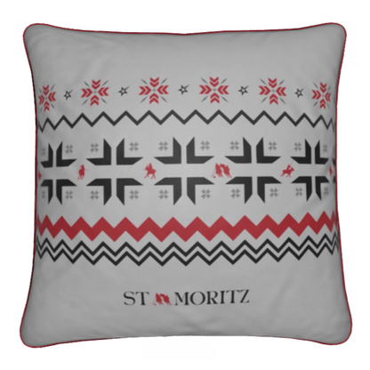 St Moritz Snow Polo Soft Velvet grey Cushion