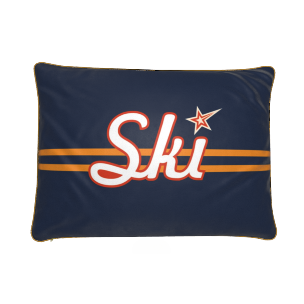 Coussin décoratif en velours doux sur le thème du ski à Niseko 