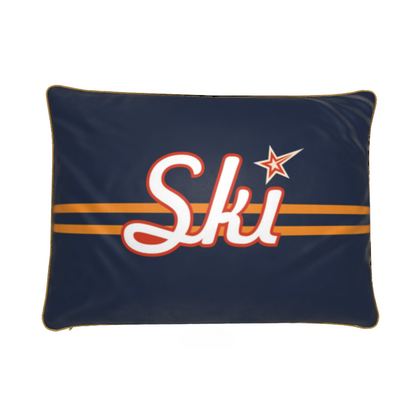 Coussin décoratif en velours doux sur le thème du ski à Niseko 