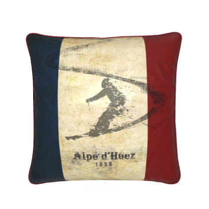 Alpe d'Huez,Vintage French Chalet Cushion