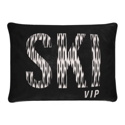 SKI VIP Black Velvet Luxury Designer Chalet Cushion