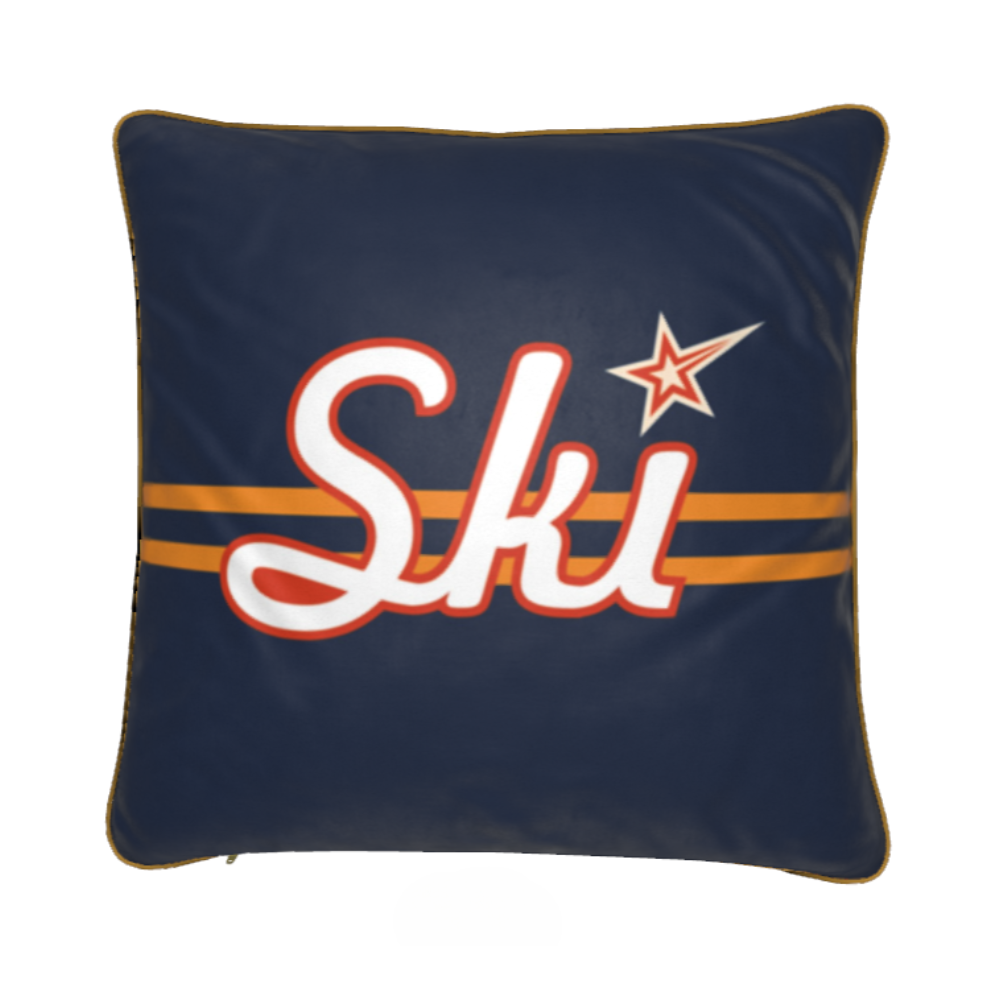 Coussin décoratif en velours doux sur le thème du ski à Niseko 