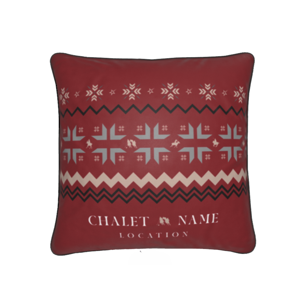 Snow Polo Themed Velvet Cushion