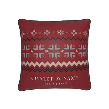 Snow Polo Themed Velvet Cushion
