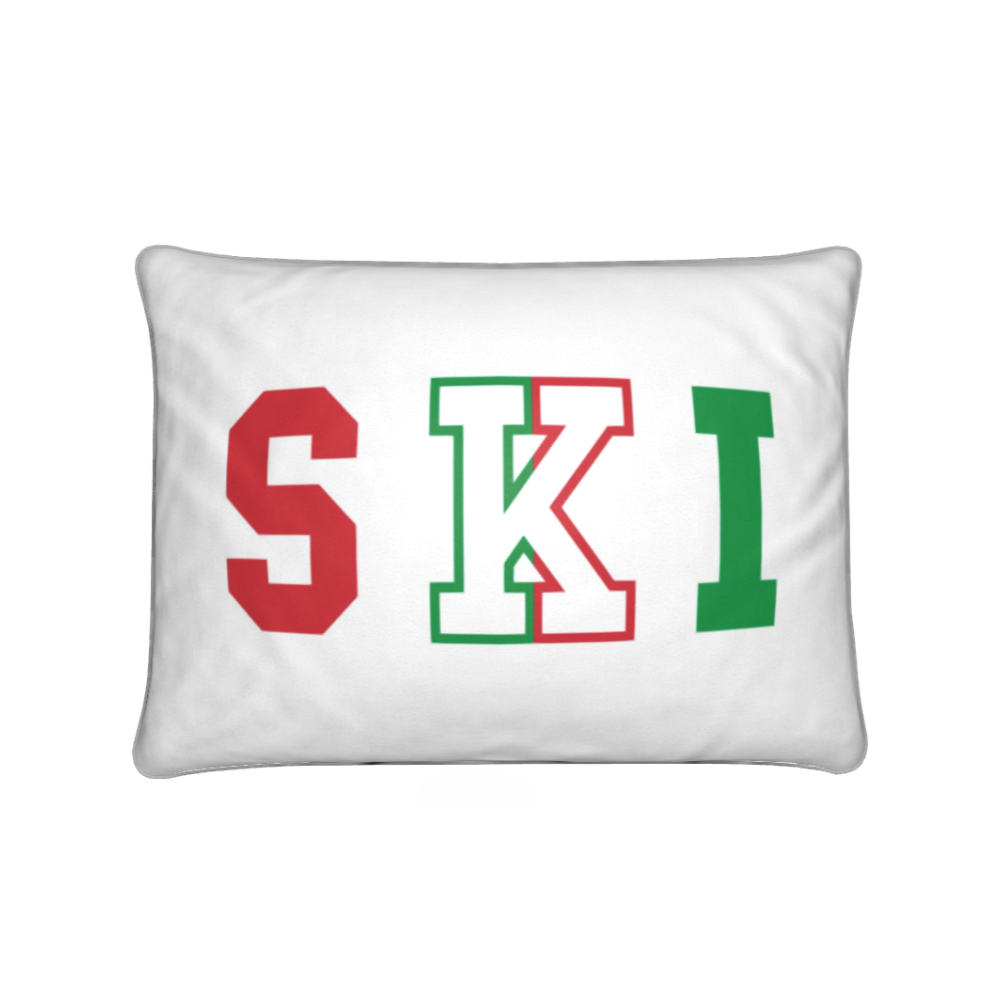 Livigno, Italian SKI Themed Red, White, Green Bunkroom Cushion
