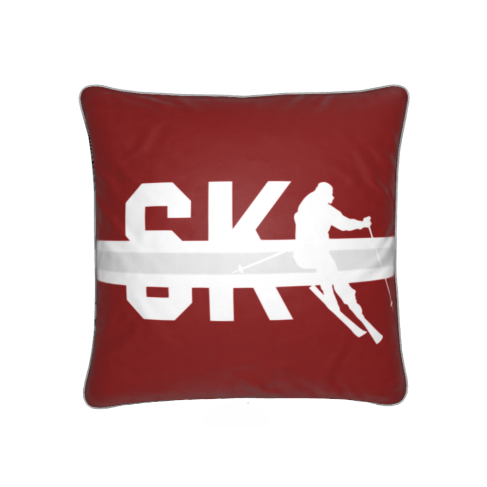 Coussin Chalet Rouge et Blanc à Thème SKI Pas De La Casa 