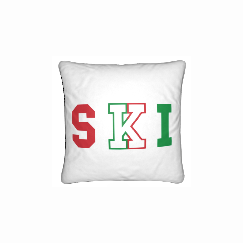 Livigno, Italian SKI Themed Red, White, Green Bunkroom Cushion
