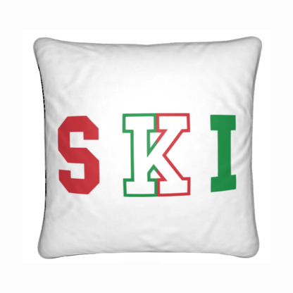 Livigno, Italian SKI Themed Red, White, Green Bunkroom Cushion