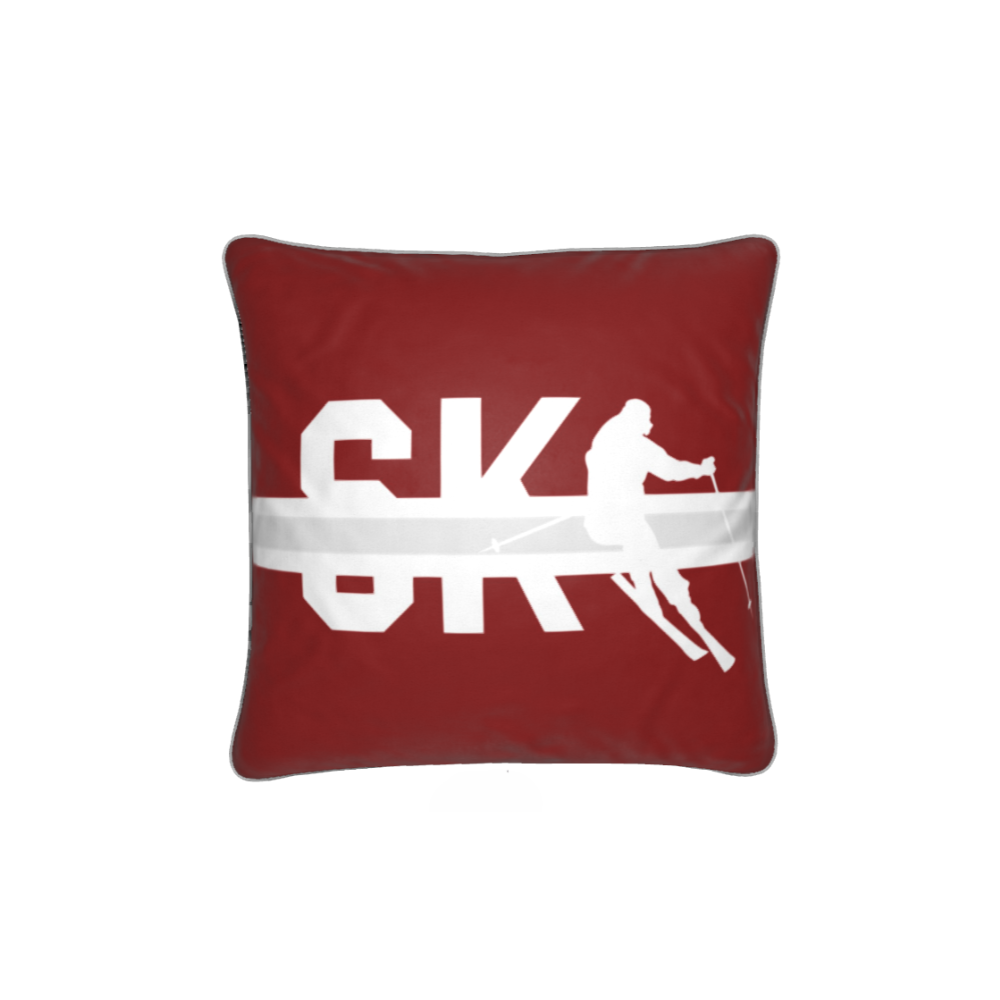 Coussin Chalet Rouge et Blanc à Thème SKI Pas De La Casa 