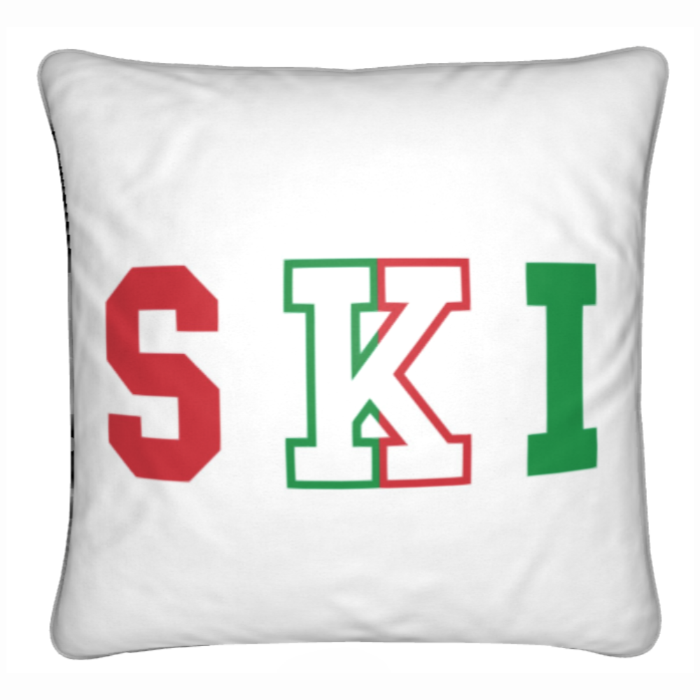 Livigno, Italian SKI Themed Red, White, Green Bunkroom Cushion