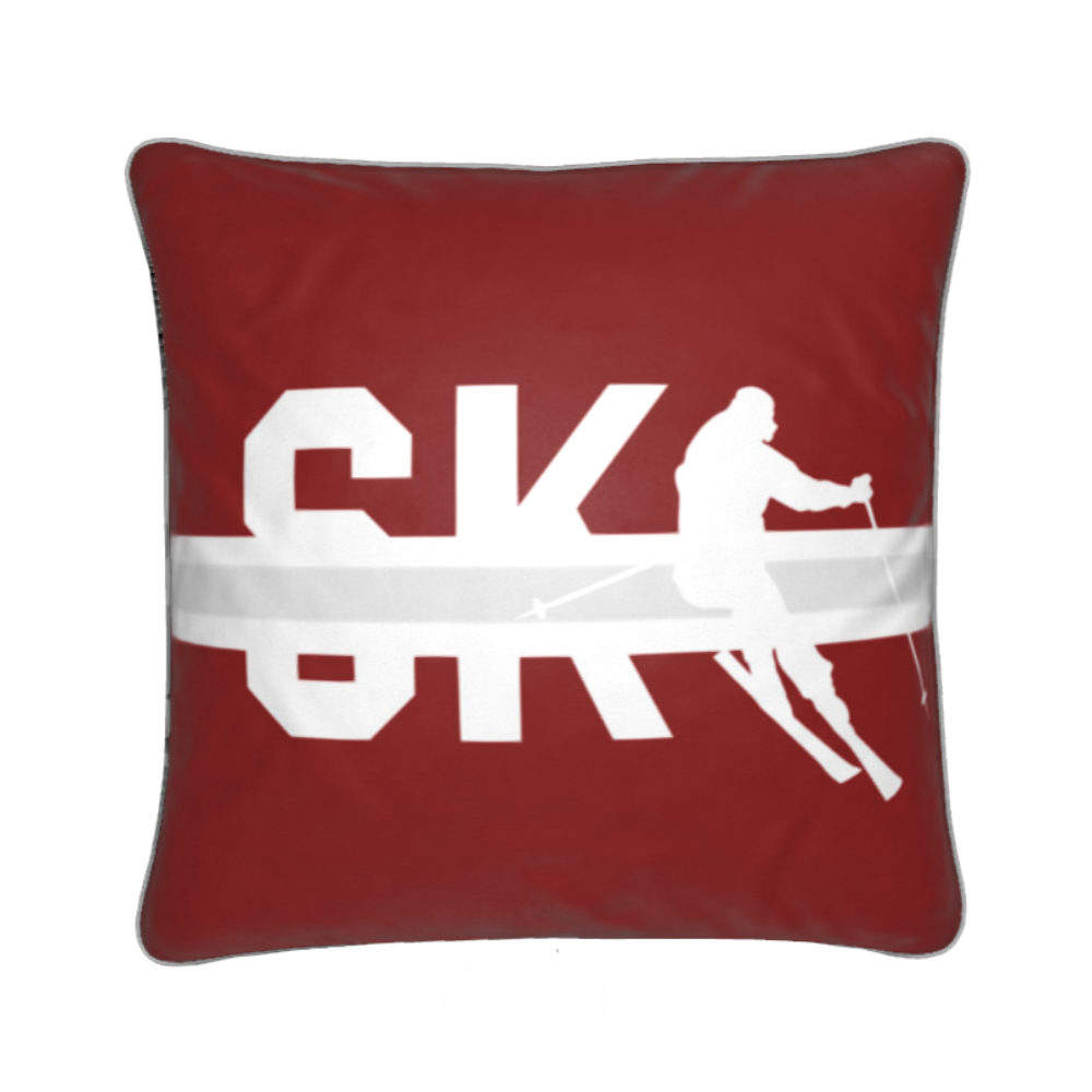 Coussin Chalet Rouge et Blanc à Thème SKI Pas De La Casa 