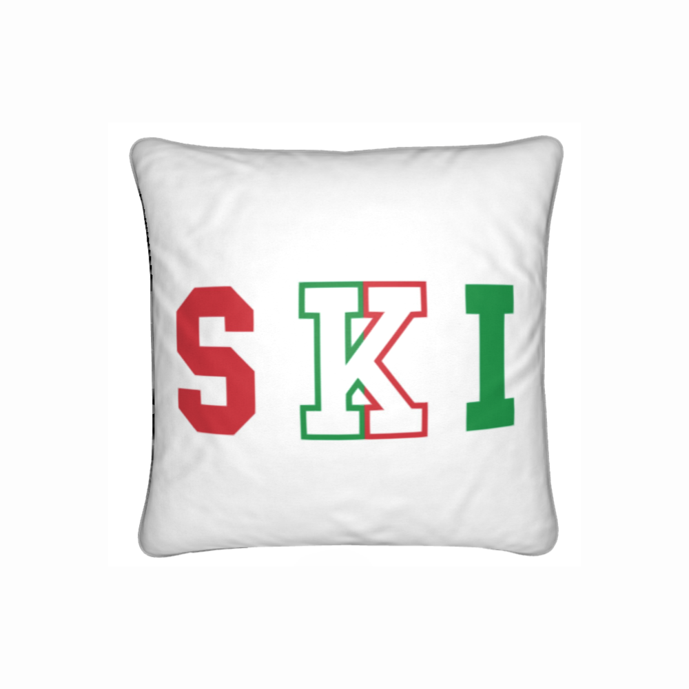 Livigno, Italian SKI Themed Red, White, Green Bunkroom Cushion