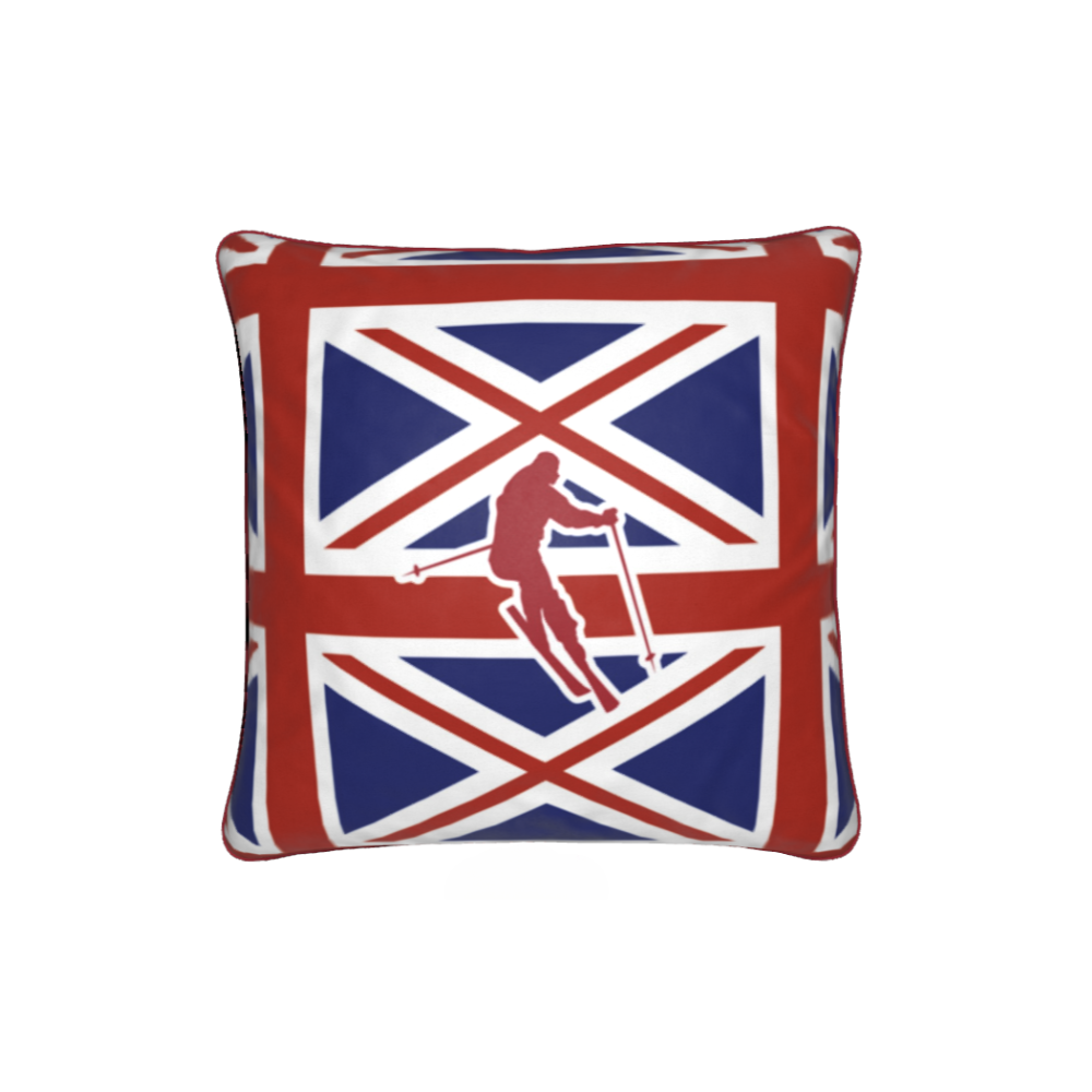 Brit Themed Red, White and Blue Soft Velvet Chalet Cushion